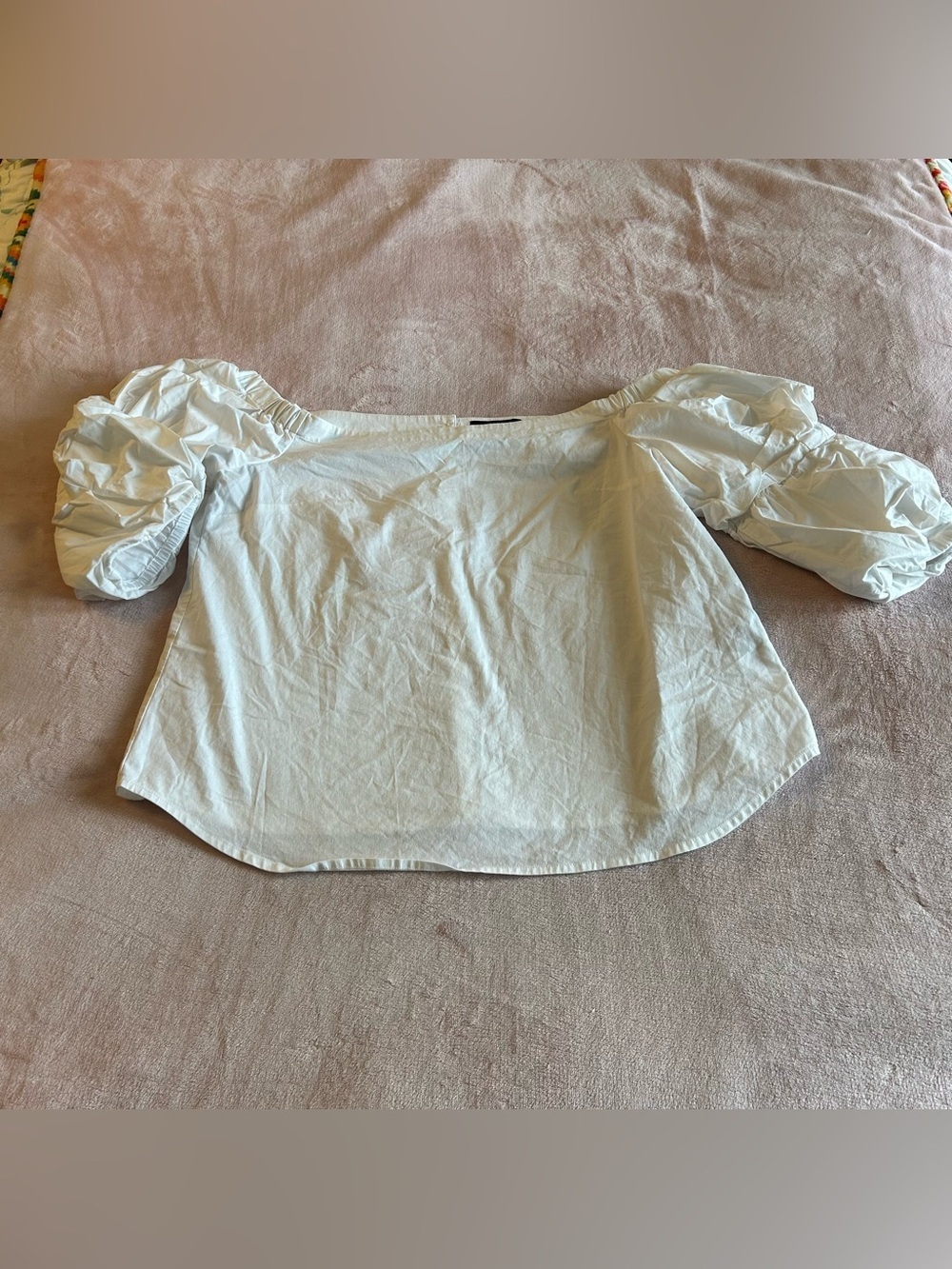 Banana Republic off the shoulder white 3/4 sleeve white poplin blouse size L